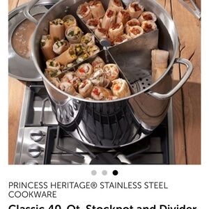 Princess House Silver Stainless Steel Stockpot 40 Qt